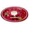 Assiette en carton X8 pcs imprimé Père Noël Ø23XH1,5 cm rouge