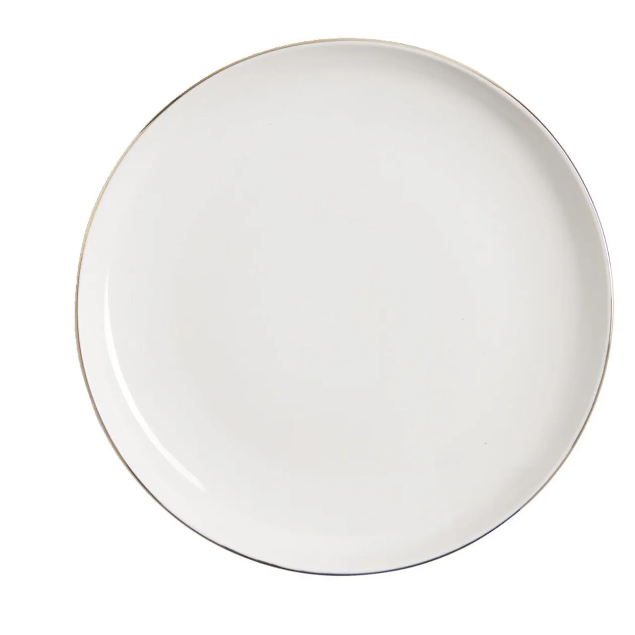 Assiette plate blanche bordure dorée Ø27cm