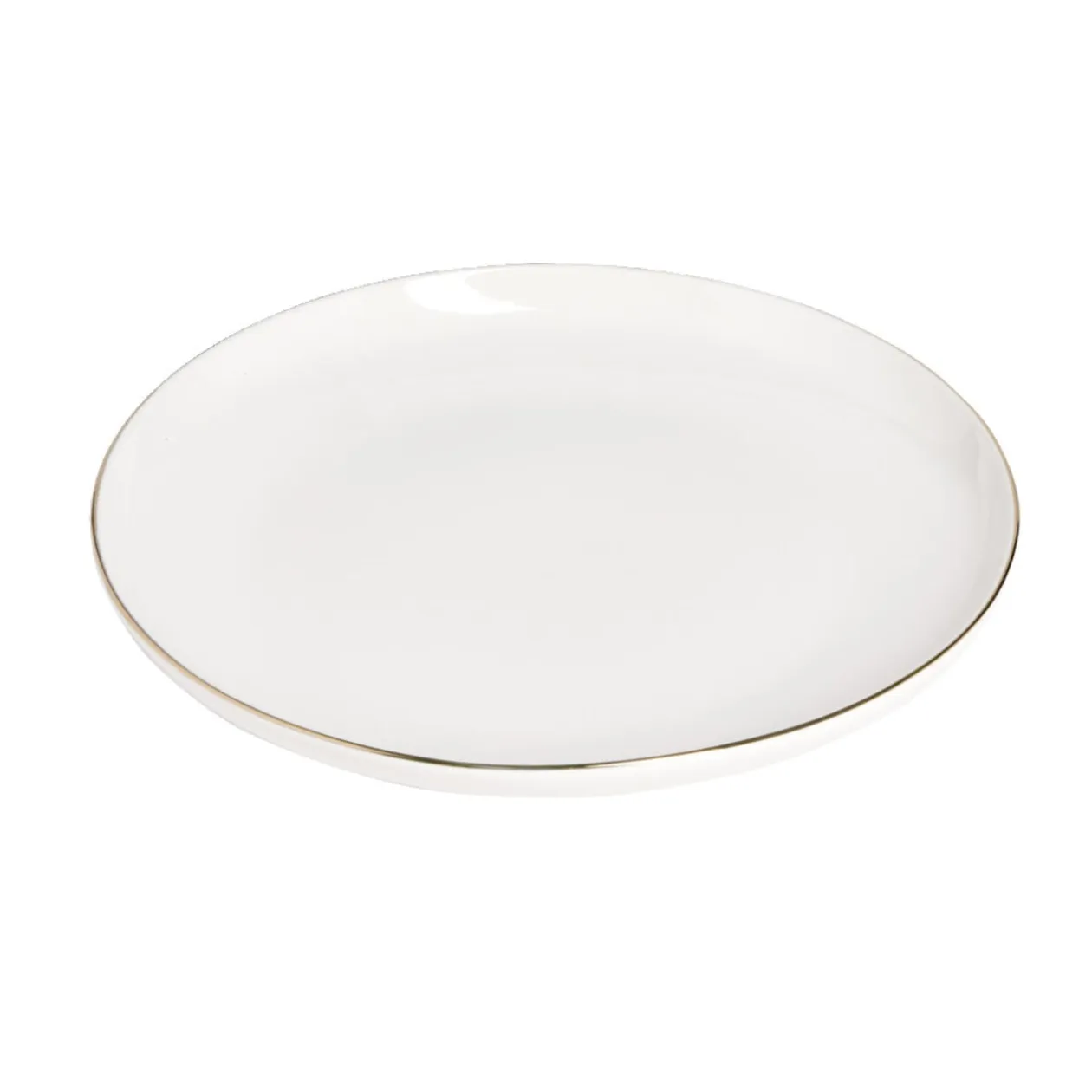 Assiette plate blanche bordure dorée Ø27cm