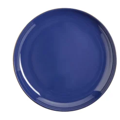 Assiette plate bleue bordure dorée Ø27cm < Gifi