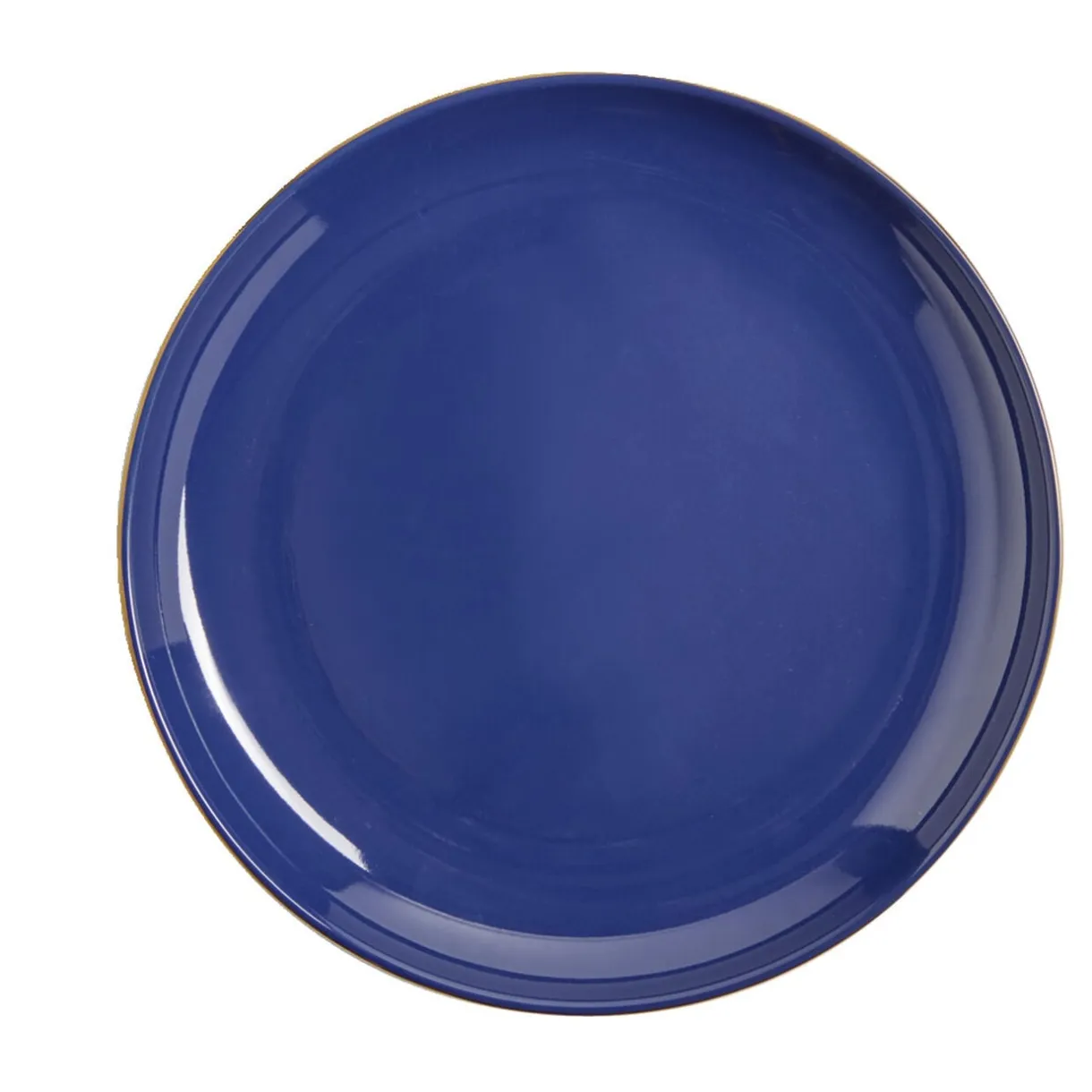 Assiette plate bleue bordure dorée Ø27cm < Gifi
