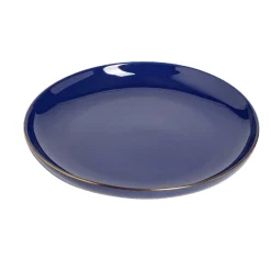 Assiette plate bleue bordure dorée Ø27cm < Gifi