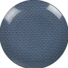 Assiette plate bleu foncé motif vague seigaiha Ø26.5cm