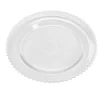 Assiette plate céramique transparente bord perle Ø26,5cm