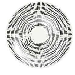 Assiette plate Dakar porcelaine noir et blanc Ø27cm < Gifi Outlet