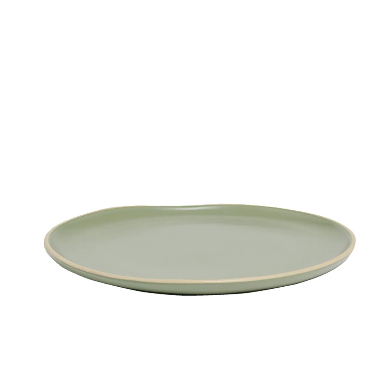 Assiette plate en faïence vert Ø27xH1,7cm