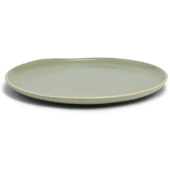 Assiette plate en faïence vert Ø27xH1,7cm