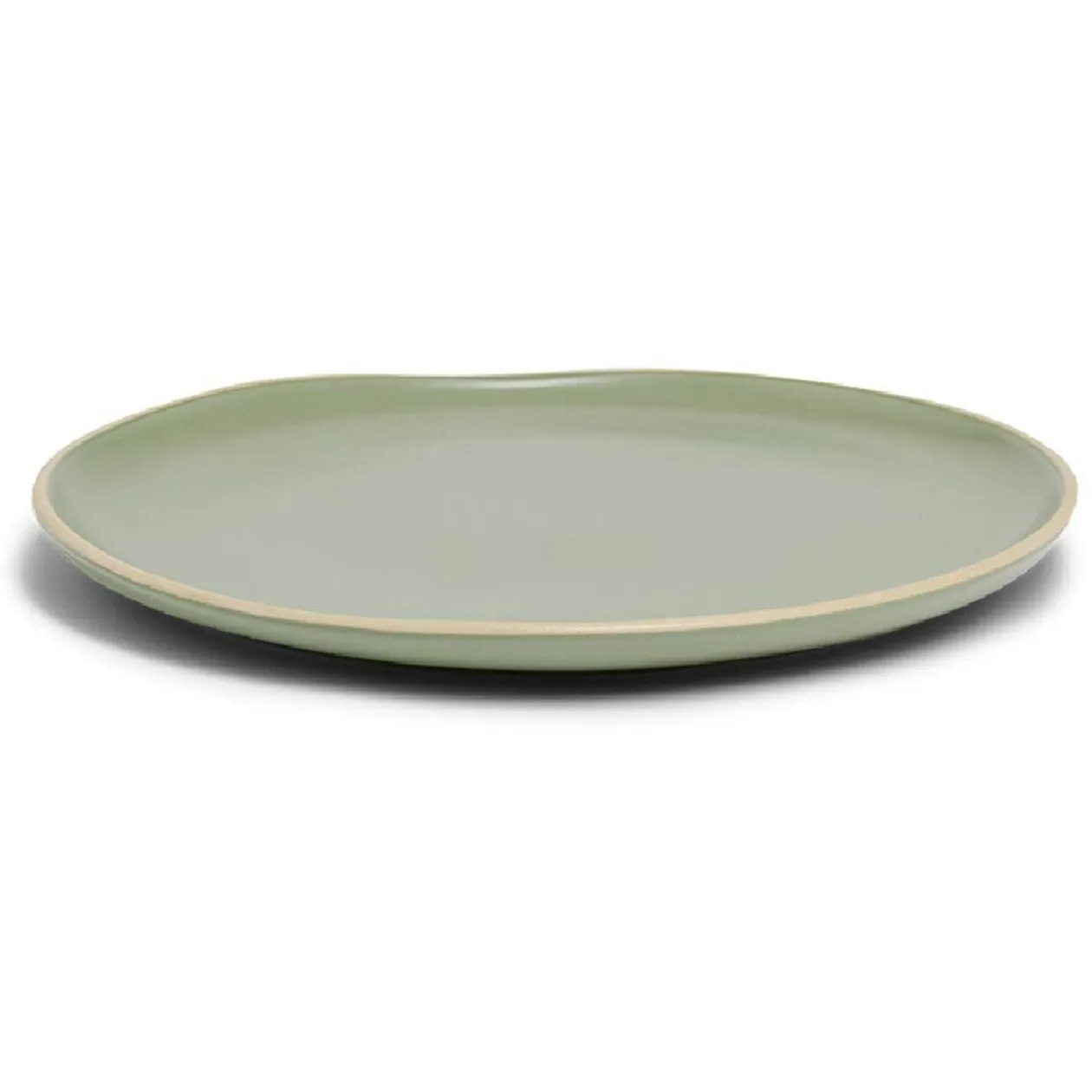 Assiette plate en faïence vert Ø27xH1,7cm