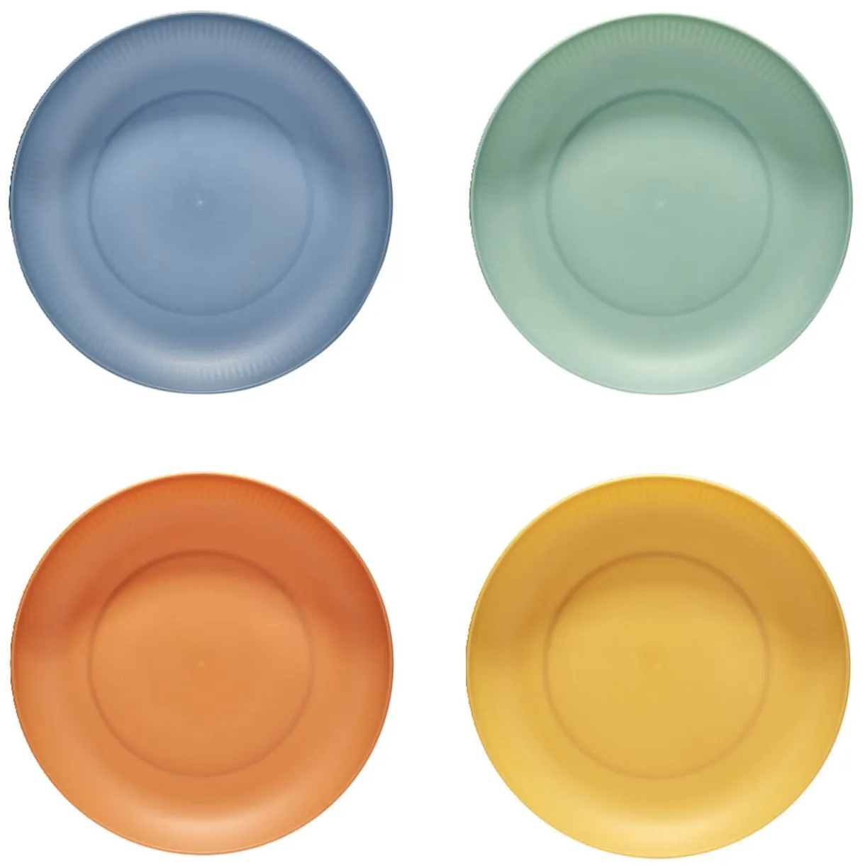 Assiette plate en plastique coloré x4 Ø20cm < Gifi Discount