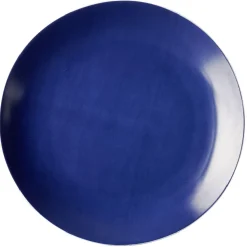 Assiette plate en porcelaine décor bleu Ø 27 cm < Gifi New