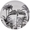 Assiette plate en porcelaine décor exotique Ø16 cm < Gifi Clearance