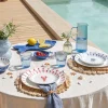 Assiette plate en porcelaine décor marin Ø26cm (2 modèles sardine ou homard)