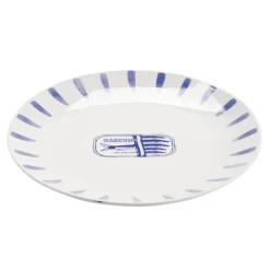 Assiette plate en porcelaine décor marin Ø26cm (2 modèles sardine ou homard)