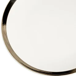Assiette plate faïence bord liseré doré Ø27cm (2 modèles)