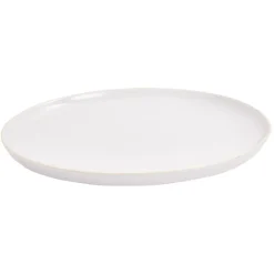 Assiette plate faïence gris bord liseré crème Ø27cm < Gifi Discount