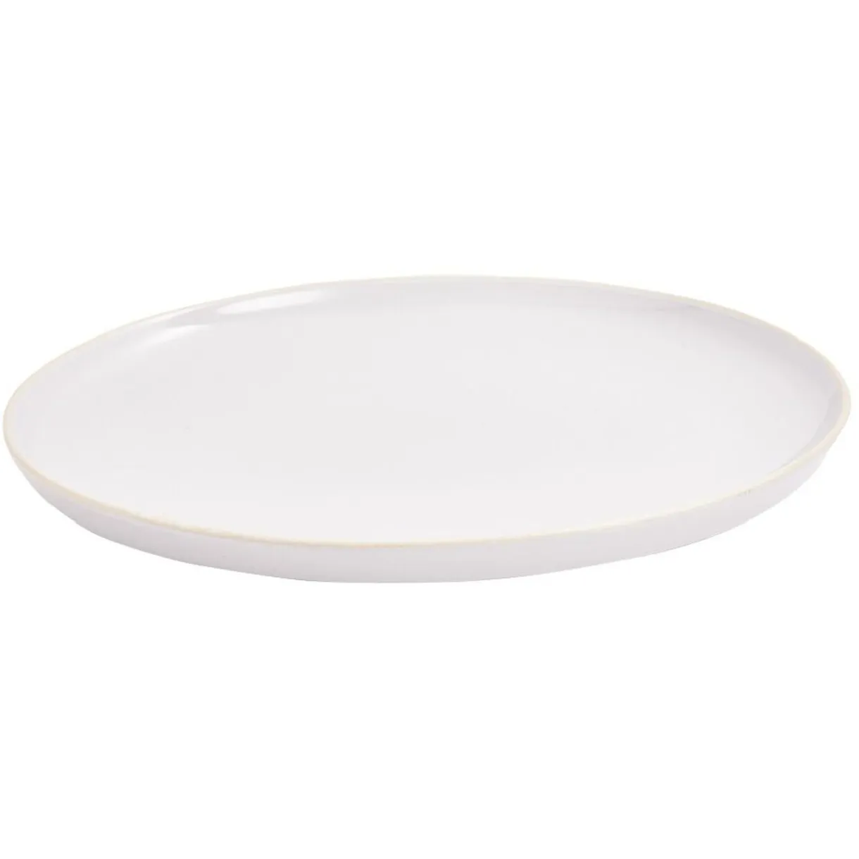 Assiette plate faïence gris bord liseré crème Ø27cm < Gifi Discount
