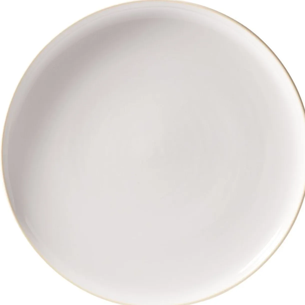 Assiette plate faïence gris bord liseré crème Ø27cm < Gifi Discount