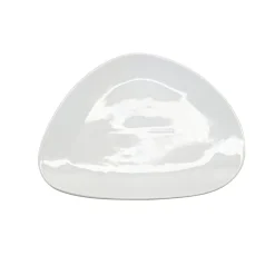 Assiette plate forme galet blanc 21x26.5cm