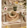 Assiette plate forme organique grès beige Ø26cm