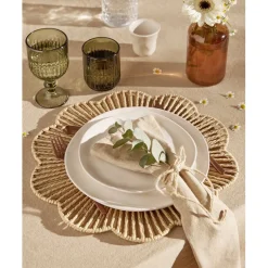 Assiette plate forme organique grès blanche Ø26cm < Gifi Clearance