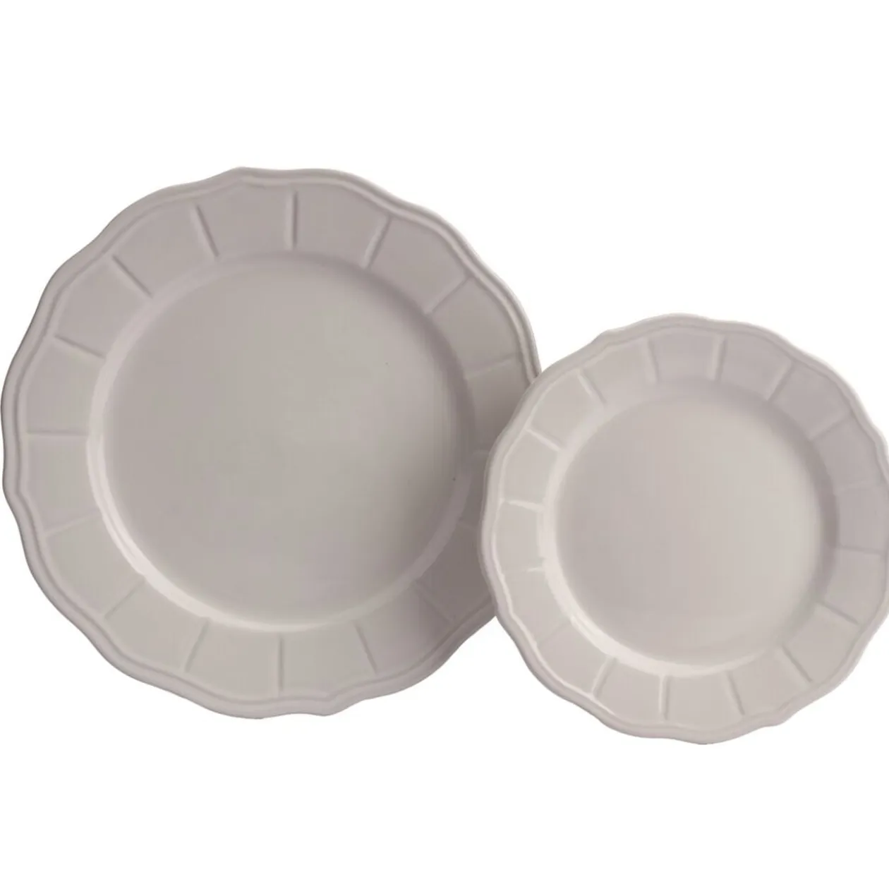 Assiette plate grès festonnée marron x4 Ø26,5xm