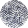 Assiette plate motif feuillage bleu et blanc Ø26.5cm