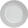 Assiette plate porcelaine blanche bord motif doré Ø27cm < Gifi New