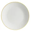 Assiette plate porcelaine blanc liseré jaune Ø26,5cm < Gifi Clearance