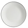 Assiette plate porcelaine blanc liseré noir Ø26,5cm < Gifi Sale