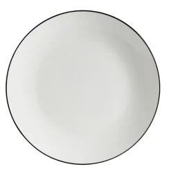 Assiette plate porcelaine blanc liseré noir Ø26,5cm < Gifi Sale