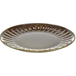 Assiette plate ronde Badem faïence marron foncé Ø27cm < Gifi Hot