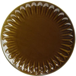 Assiette plate ronde Badem faïence marron foncé Ø27cm < Gifi Hot