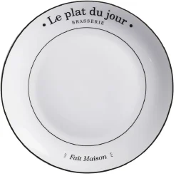Assiette plate ronde blanche "Le plat du jour" Ø26cm < Gifi Best