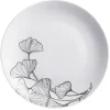 Assiette plate ronde blanche décor fleur noire Ø26cm < Gifi Hot