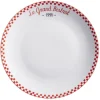 Assiette plate ronde blanche "Le grand bistrot" bord damier rouge Ø26cm