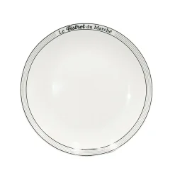 Assiette plate ronde blanche "Le Bistrot du Marché" Ø27cm