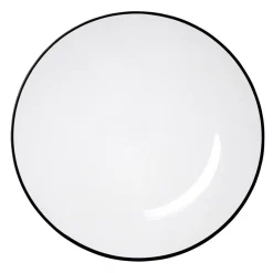 Assiette plate ronde liseré noir verre transparent Ø26cm