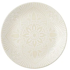 Assiette plate ronde Sahara arabesque céramique beige Ø19,5cm < Gifi Outlet