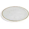 Assiette plate ronde verre transparent rebord doré Ø28cm < Gifi Best
