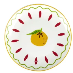 Assiette plate ronde x4 porcelaine motif agrume Ø15cm (2 modèles) < Gifi Clearance