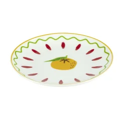 Assiette plate ronde x4 porcelaine motif agrume Ø15cm (2 modèles) < Gifi Clearance