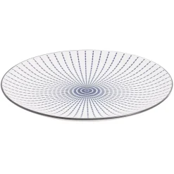 Assiette plate style japonais porcelaine bleu blanc Ø26cm (2 modèles) < Gifi New
