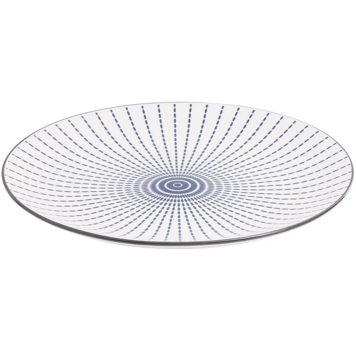 Assiette plate style japonais porcelaine bleu blanc Ø26cm (2 modèles) < Gifi New