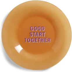 Assiette plate verre coloré avec message Ø20cm (3 modèles)