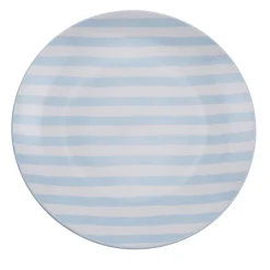 Assiette porcelaine x4 rayures blanches et colorées Ø24cm