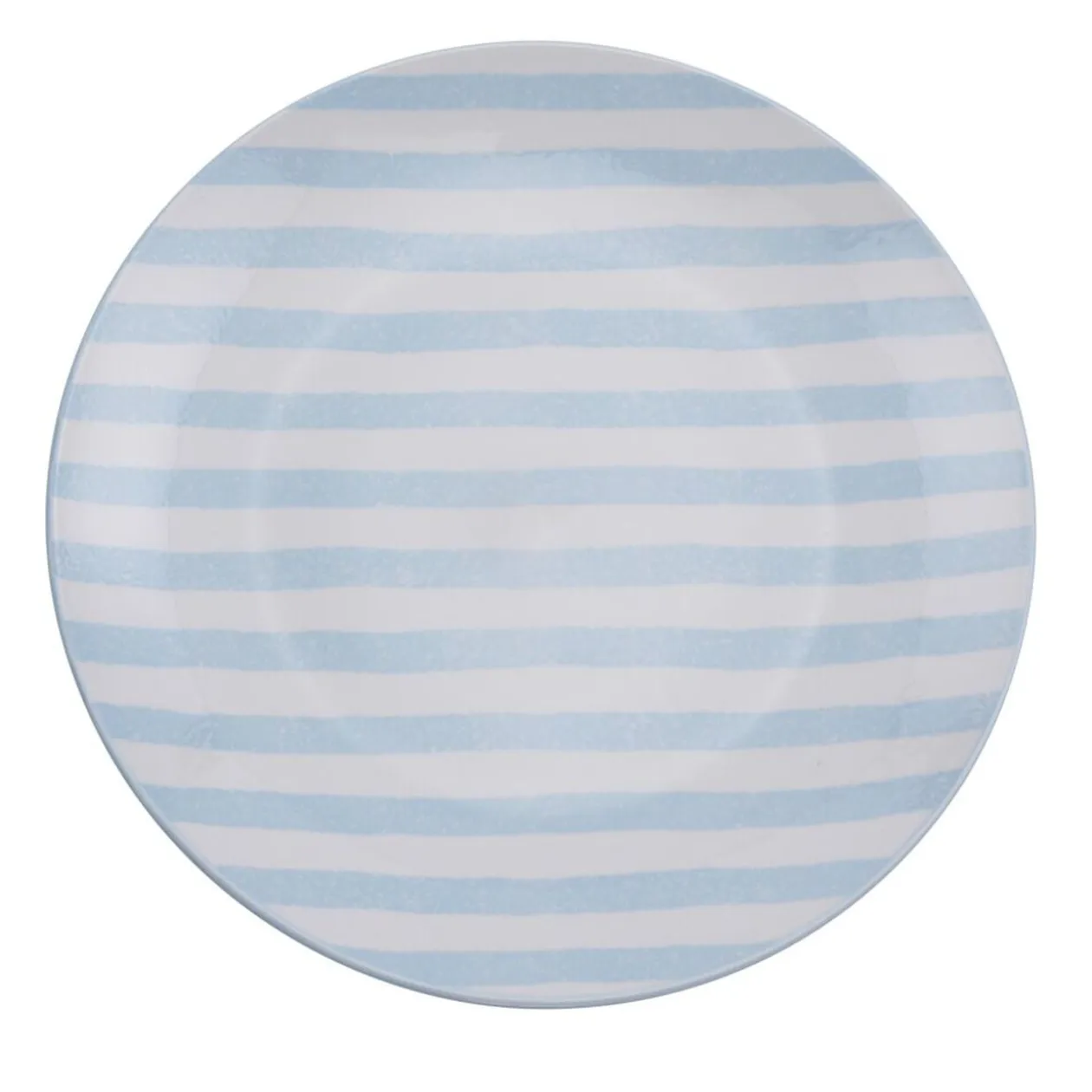 Assiette porcelaine x4 rayures blanches et colorées Ø24cm