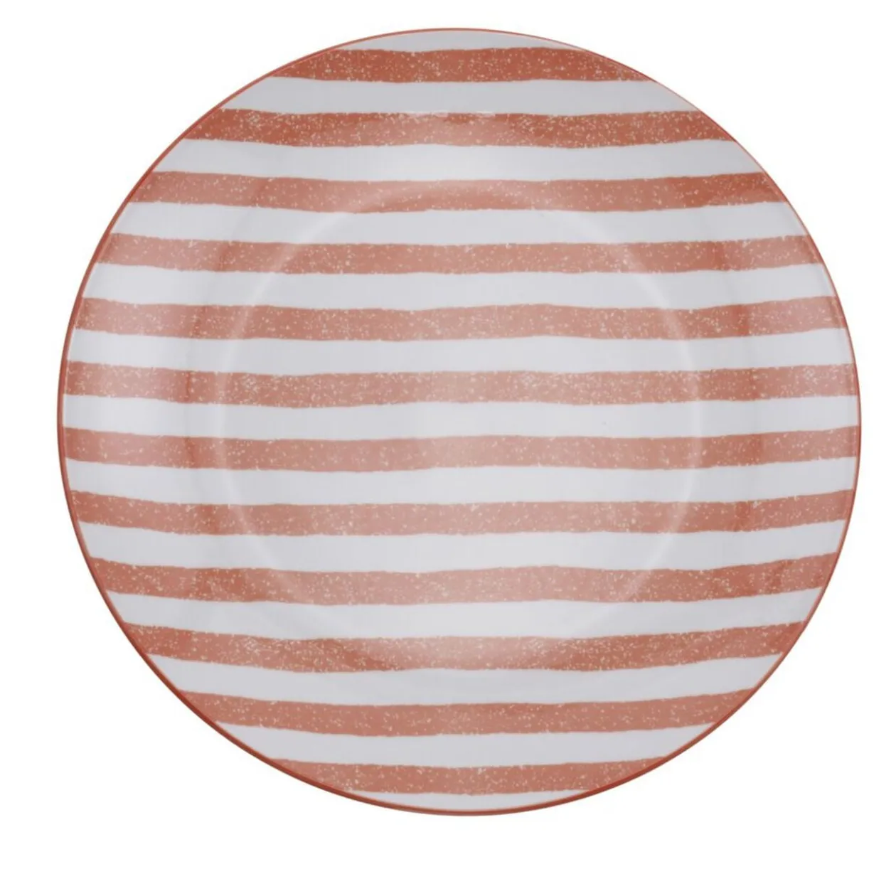 Assiette porcelaine x4 rayures blanches et colorées Ø24cm