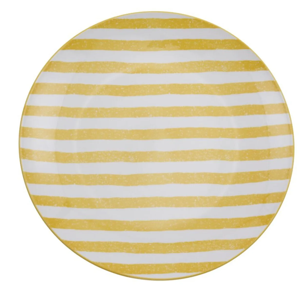 Assiette porcelaine x4 rayures blanches et colorées Ø24cm