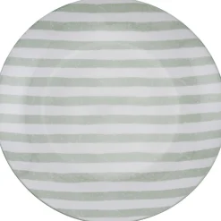 Assiette porcelaine x4 rayures blanches et colorées Ø24cm