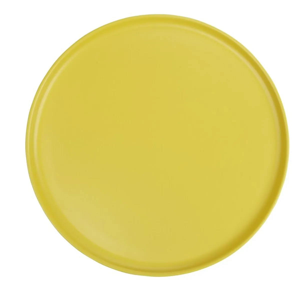 Assiette ronde plate Nordic porcelaine jaune Ø28cm < Gifi Outlet